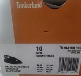 New timberland  women malibu waves backstrap  black  suede