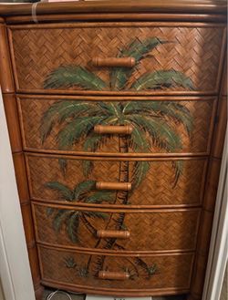 Bamboo palm tree dresser