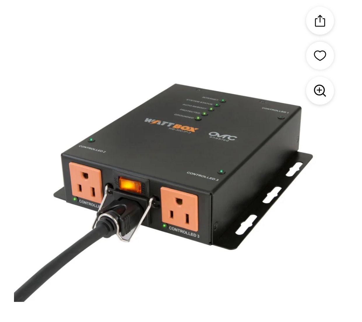 WattBox WB-300-IP-3 Compact Smart 3-Outlet IP Power Conditioner