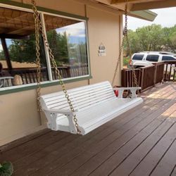 5FT Wooden Patio Porch Swing 880lbs
