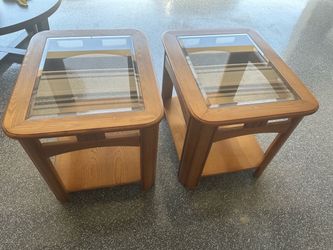 Glass top side tables