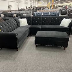 Sectional Sofa Set With Ottoman 
