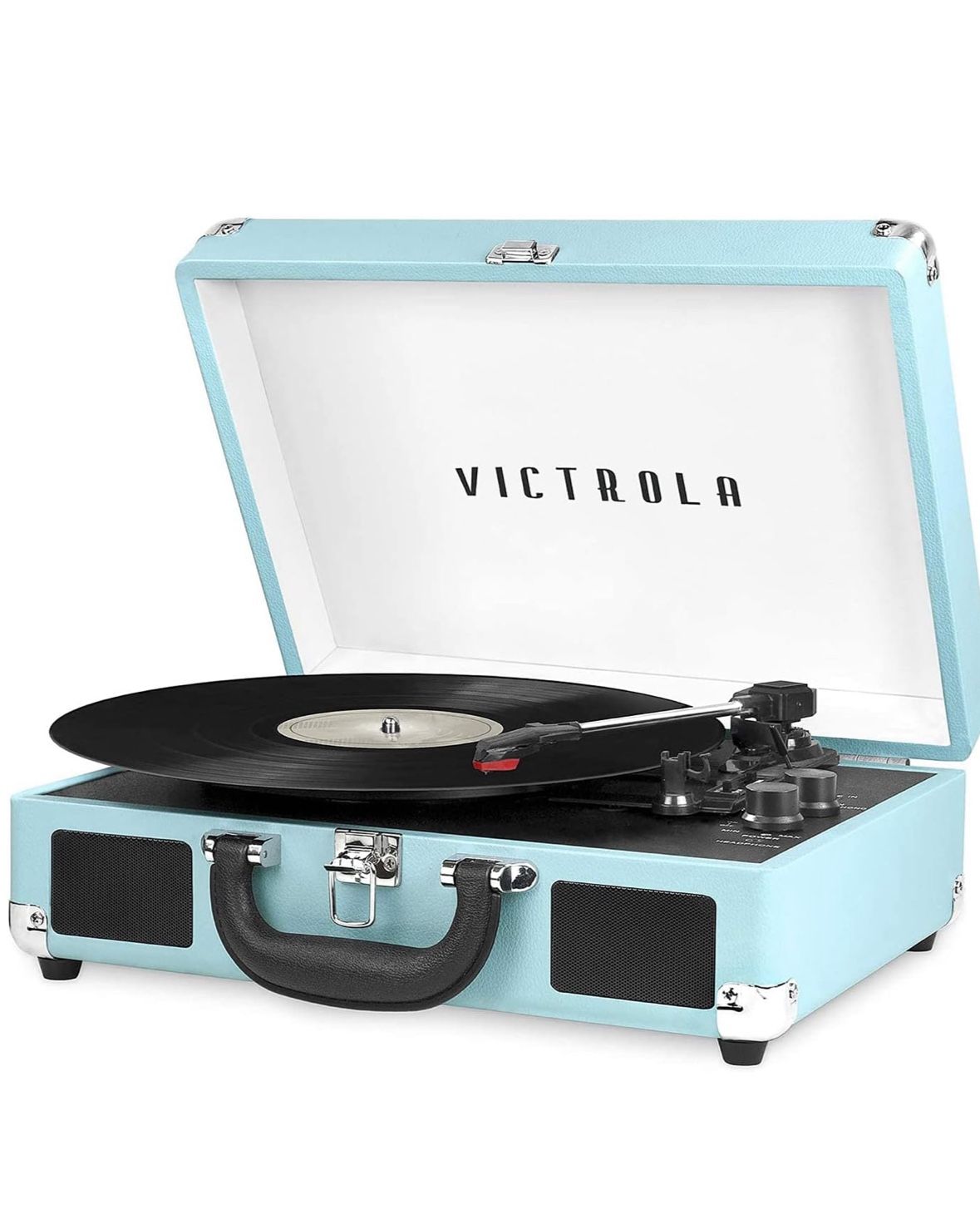 Turquoise Victrola Suitcase Bluetooth Record Player - Brand New - Open Box