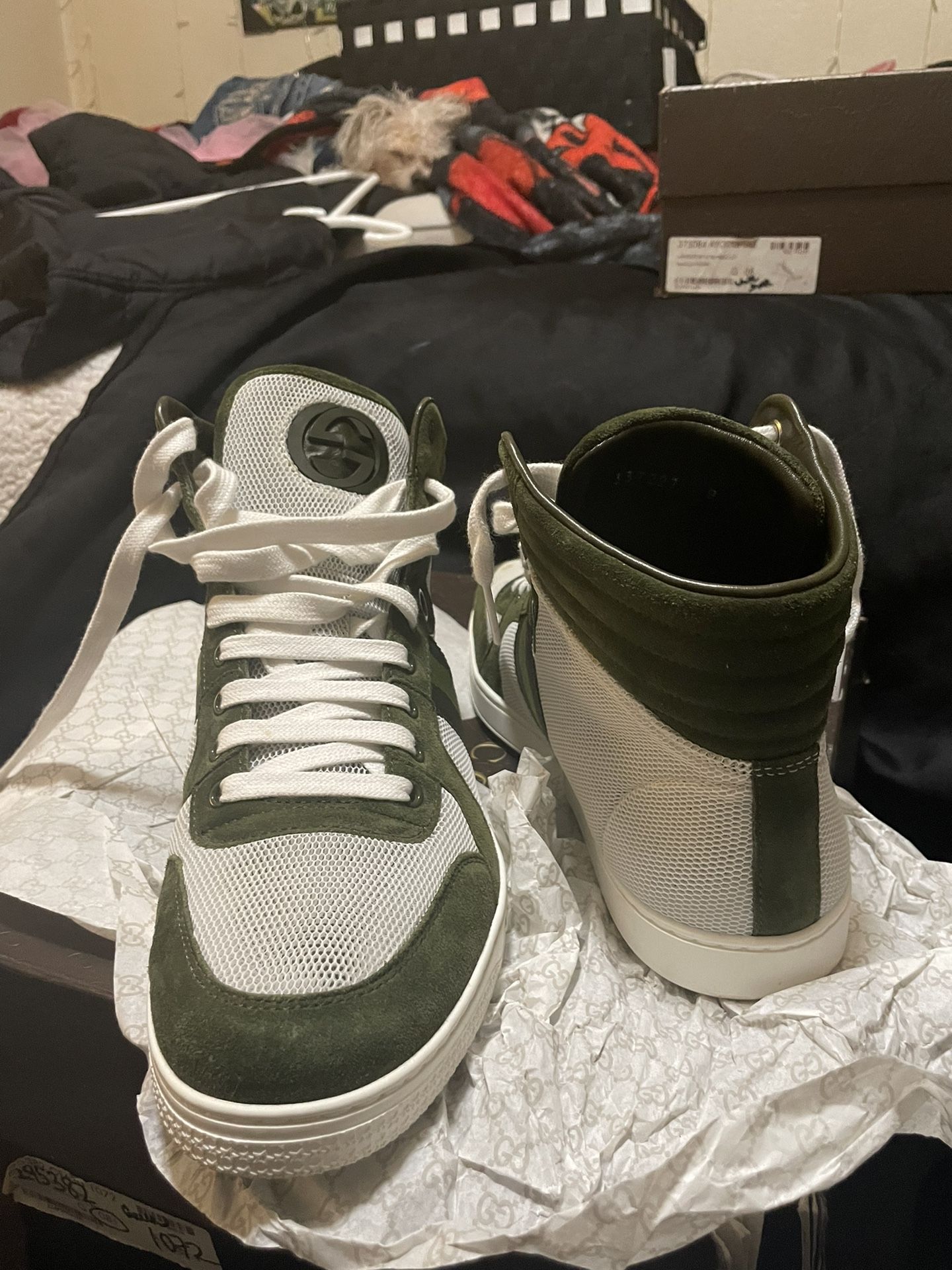 Authentic Gucci HighTop Mesh Sneakers men shoe