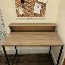 Computer Desk w/ Raised Monitor Shelf