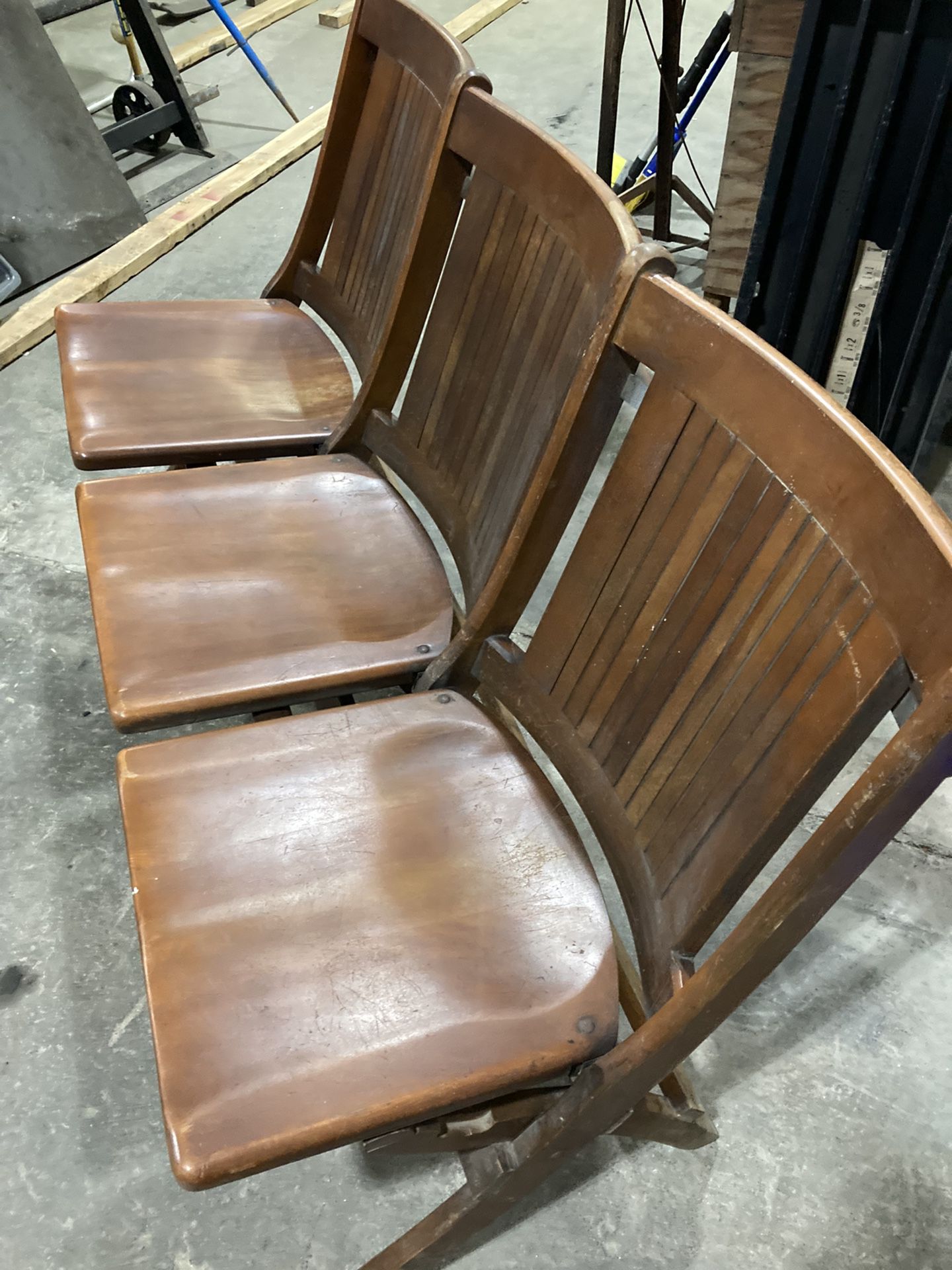Vintage Walnut Folding Chairs 