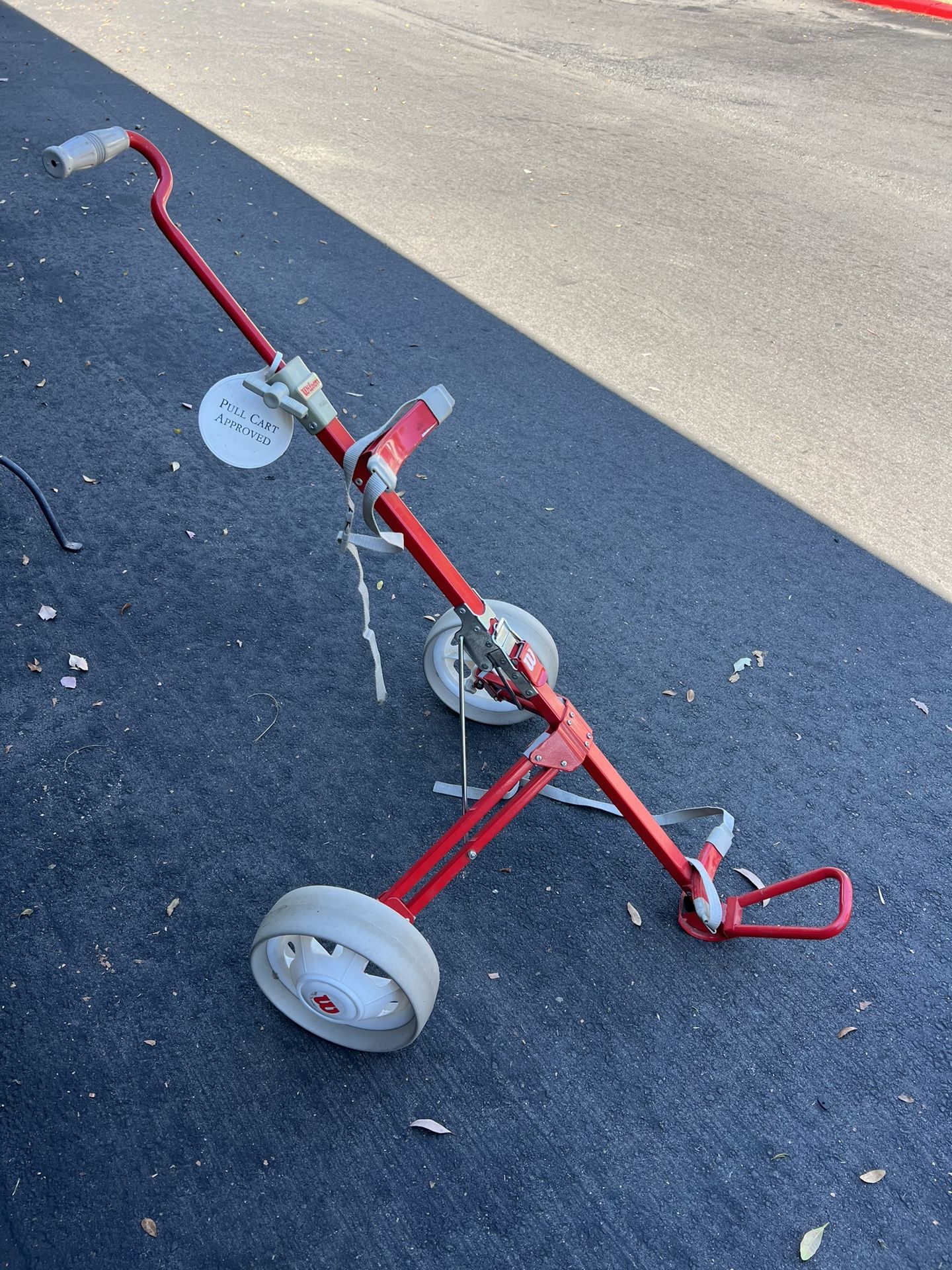 Vintage Red Wilson push/ pull golf cart