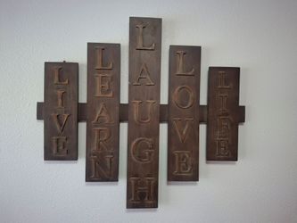 Metal Text Wall Art — Live, Learn, Laugh, Love, Life