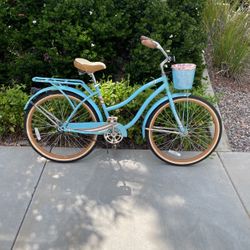 26” Huffy Nassau Ladies Light Blue Beach Cruiser 