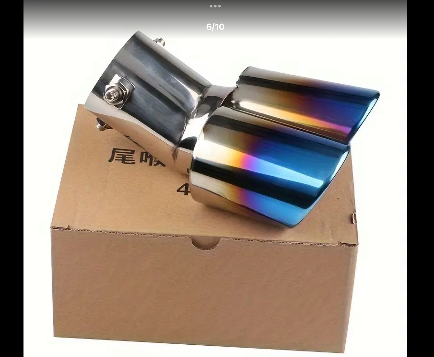 Blue Plating Oblique Turn Up Dual Exhaust 2’ 3/8" Inlet for 2’ 1/8" Outlet