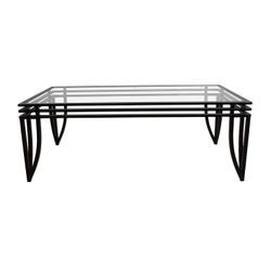 Ashley Furniture Rectangular Black Coffee Table Top Glass Is Broken 