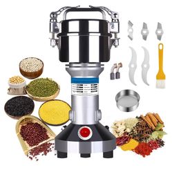 750g Electric Grain Grinder, Stainless Steel Dry Mill - for Coffee, Spices, Herbs, Grains & Rice, High-Speed Powder Kitchenaid Grain mill Machine for 