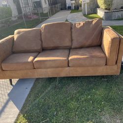 Brown Microsuede Couch