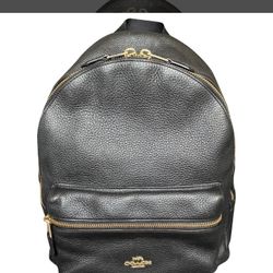 Coach Backpack-Black Leather