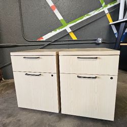 
10 QTY. ROLLING  DESK CABINET PEDESTALS BIRCH    ** EACH**

