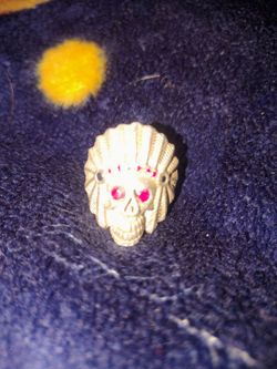 Indian chief skull ring