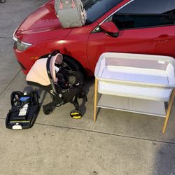 Doona, Delta Children Bassinet, Pink Diaper Bag