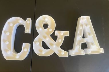 White Marquee Light Up Letters C & A