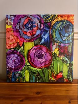 Flower canvas wrap around print