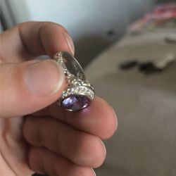Amethyst Diamond Ring 