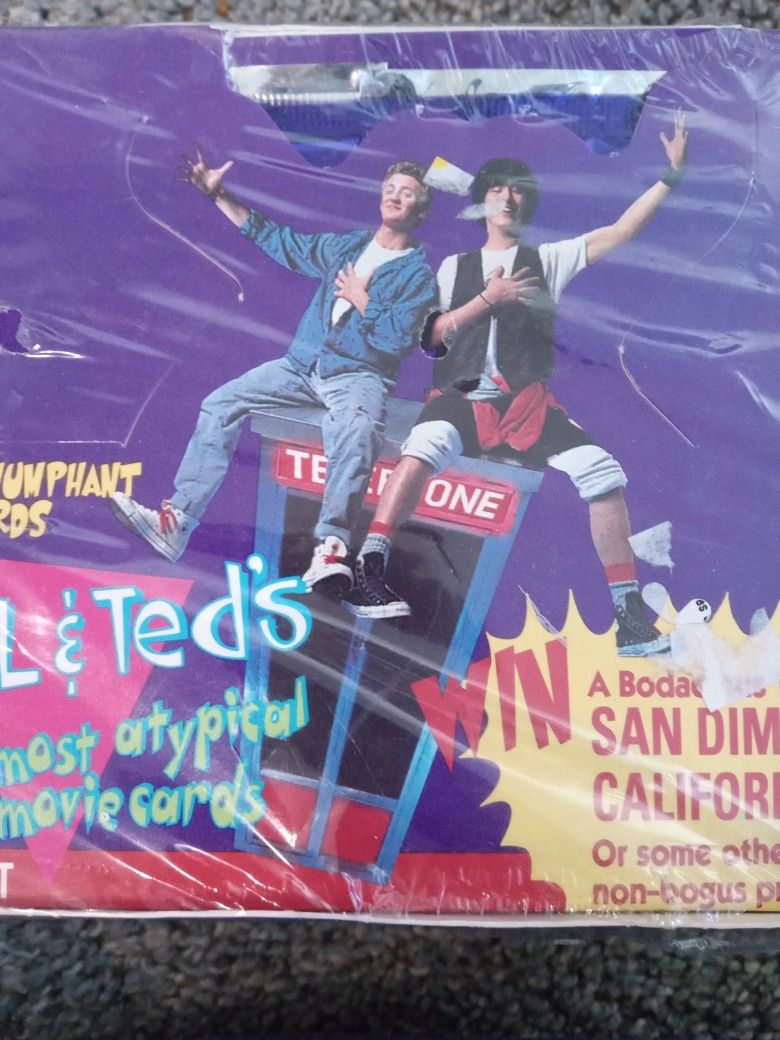 One Box Of Bill And Ted's Excellent Adventure Trading Cards With Gum In Each Pack