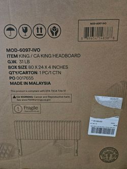 King / CA King Bed Headboard-White