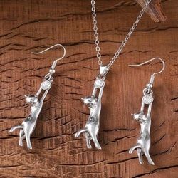 Kitty Necklace and Earrings