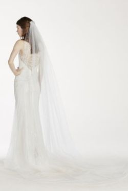 David's Bridal Cathedral length 1 teir white veil