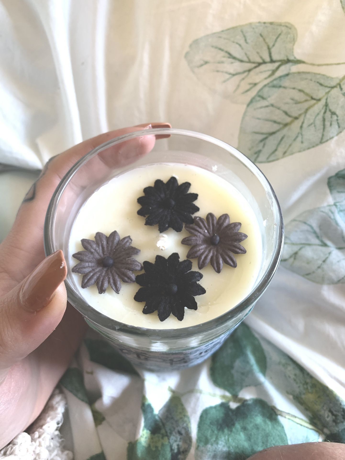 Homemade Flower Power Essential Oil Candle 