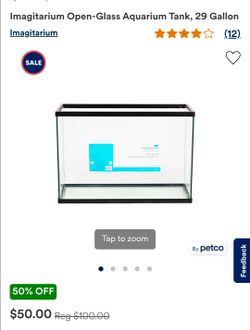 Imagitarium Open-Glass Aquarium Tank, 29 Gallon