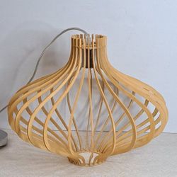 Boho Wood Hanging Pendant Lamp Sanaa 1-light Kula Designers Fountain MSRP $159