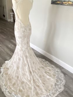 Low Back Beaded Wedding Dress