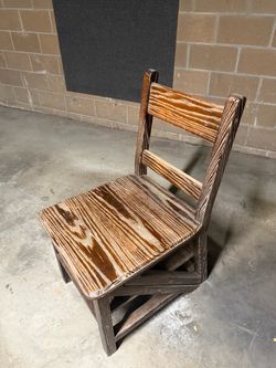 Vintage Convertible Library Chair / Step Stool Ladder - Solid Wood 📚