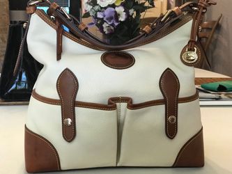 Large D&B Lucy Florentine Hobo in  Cream and Saddle