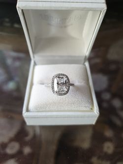 Sterling Silver Ring With Rhodium Cover, Brand New, Highest Quality CZ