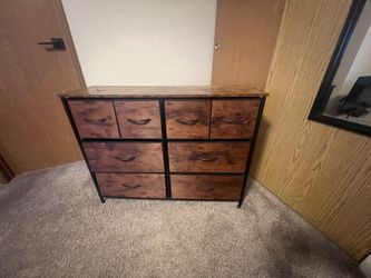 Rustic 8-Drawer Fabric Dresser