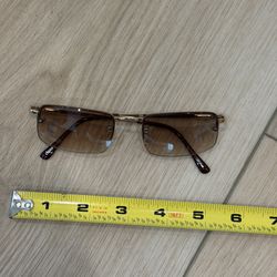 Rimless Sunglasses Brown Gradient - JT Costume Y2K