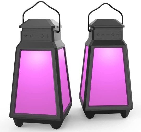 Outdoor Bluetooth Speakers, Wireless Speaker Sync Up to 100 Speakers, IPX5 Waterproof, Beat-Driven Light Show, Night Light, Seamlessly to Phone, TV B