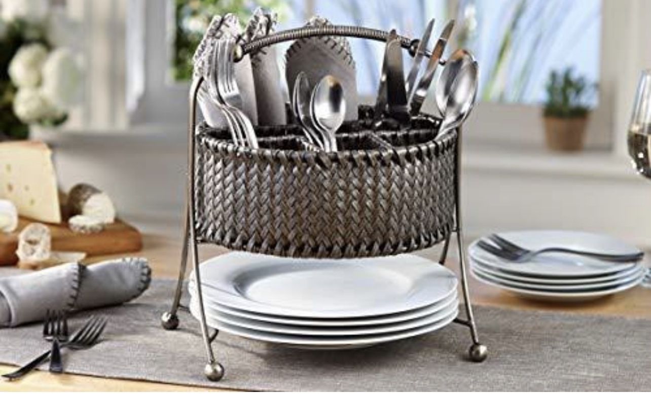 Mesa Woven Picnic Caddy - Party Serving Organizer