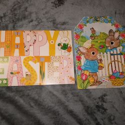 Set Of 2 Vintage Eureka Spring/ Easter Diecuts