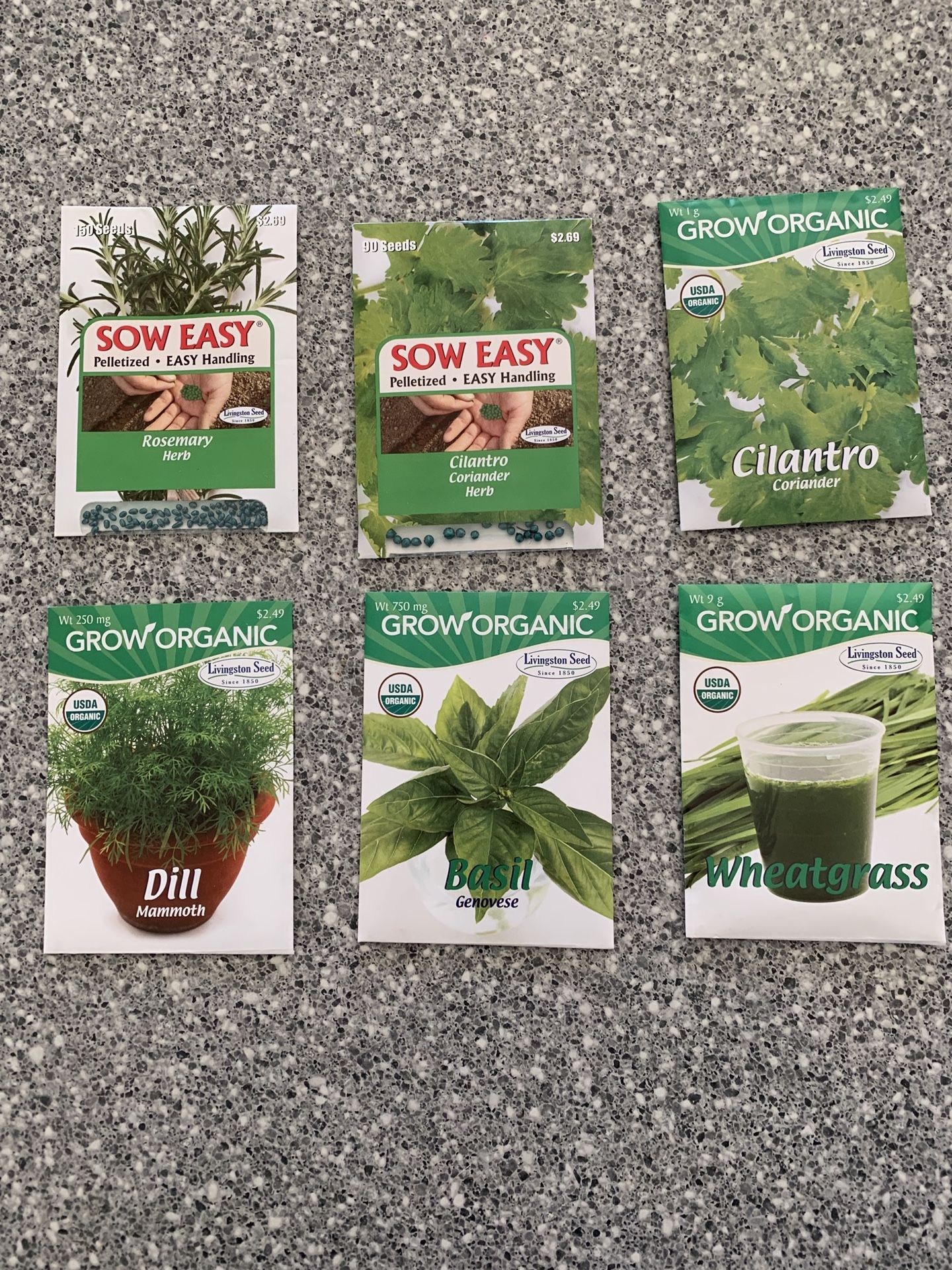 Packets of seeds Flowers, Fruits, Vegetables, Herbs (price is per packet)