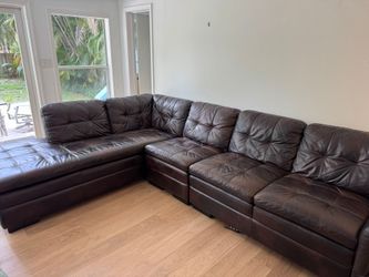 Leather Sectional Sofa with Chaise - Very Comfortable