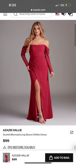New With Tags Azazie “Hallie” Dress- Scarlett Red $40 OBO