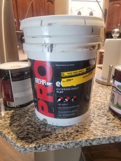 3 Gallons Of Exterior Flat Paint.