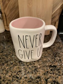 NEW RAE DUNN Mug- Never Give Up