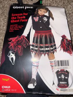 Girls Ghost Face Cheerleader Costume - Size 10/12