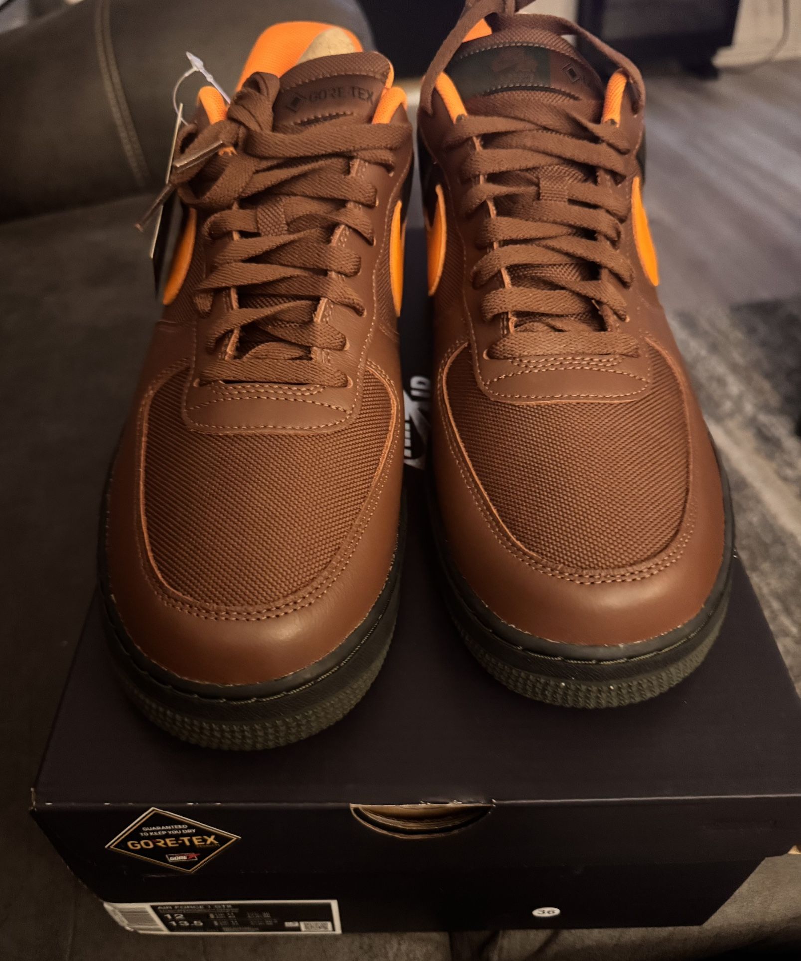 New Nike Air Force 1 GORE-TEX FAUNA BROWN/BRIGHT CERAMIC Size 12 CK2630 201