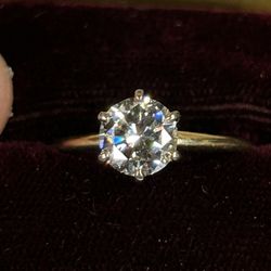 1.35ct Solitaire W/ Appraisal Natural Diamond 14k Gold Ring