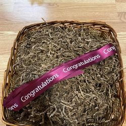 Basket with Cushion and Ribbon