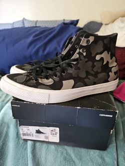 Converse Chuck Taylor All Star II Unisex High Tops Black Charcoal Camo Style: 151157C